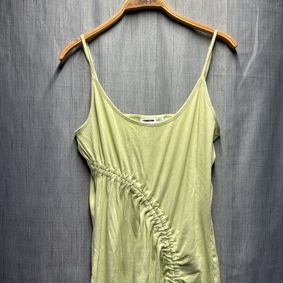 Noisy may Green Ruched Asymmetrical dress size XL - Picture 3 of 9